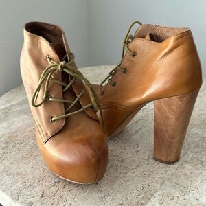 Steve Madden Platform Heeled Lace-Up Booties, Size 7